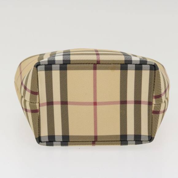 BURBERRY Nova Check Hand Bag PVC Leather Beige Auth yk6252 - Picture 5 of 10